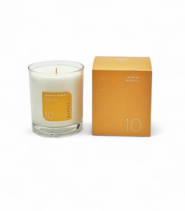 Candela in cera di soia Gelsomino Neroli. Collezione Contemporanea