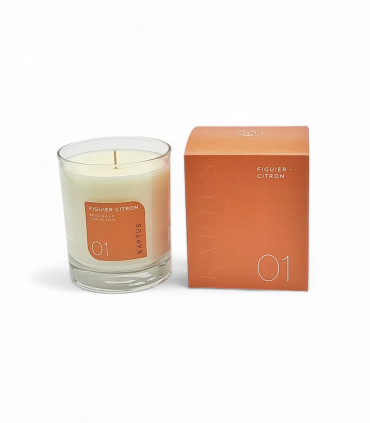 Candela in cera di soia Fico limone. Collezione Contemporanea