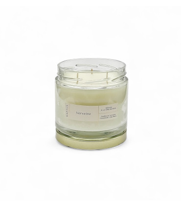 Candela in cera di soia Verbena. Collezione d'oro