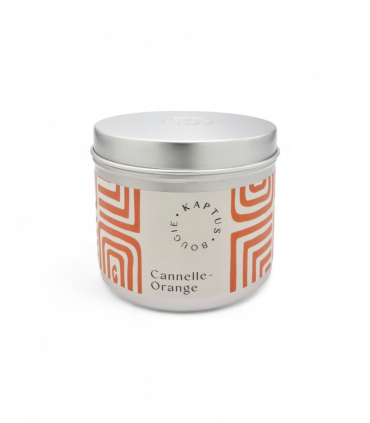 Candela in cera di soia Cannella-Arancia. Collezione Mosaico