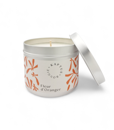 Candela in cera di soia Fiore d'arancio. Collezione Mosaico