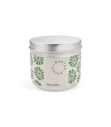 Candela in cera di soia Menta. Collezione Mosaico