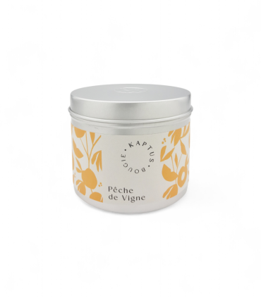 Candela in cera di soia Pesca. Collezione Mosaico