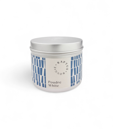 Candela in cera di soia Poudre White. Collezione Mosaico
