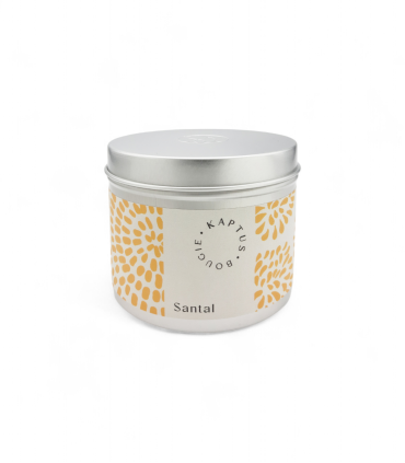 Candela in cera di soia Sandalo. Collezione Mosaico
