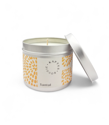 Candela in cera di soia Sandalo. Collezione Mosaico