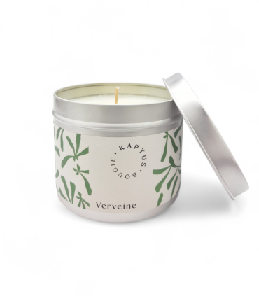 Candela in cera di soia Verbena. Collezione Mosaico