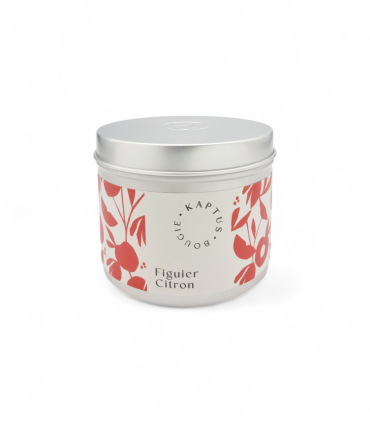 Candela in cera di soia Fico limone. Collezione Mosaico