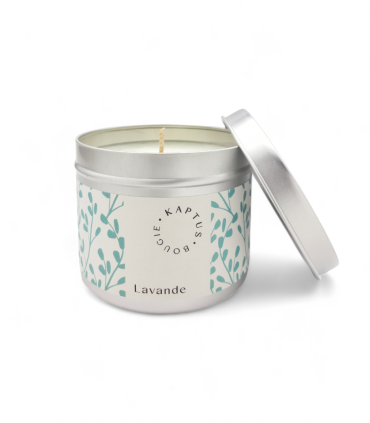 Candela in cera di soia Lavanda. Collezione Mosaico