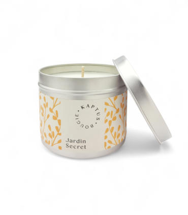 Candela in cera di soia Giardino segreto. Collezione Mosaico