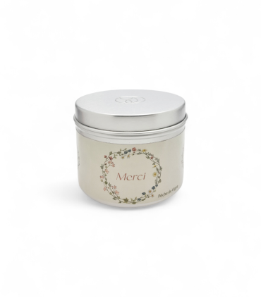 Candela in cera di soia Merci. Collezione viaggio