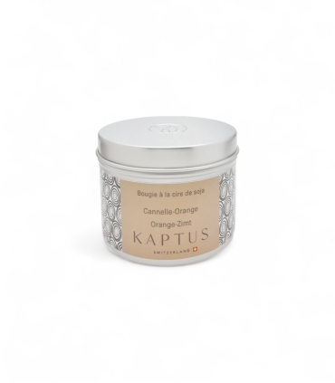 Candela in cera di soia Cannella-Arancia. Collezione viaggio