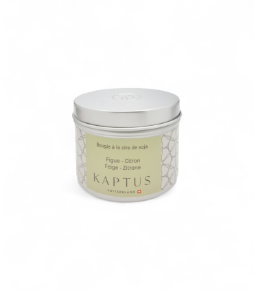 Candela in cera di soia Fico limone. Collezione viaggio