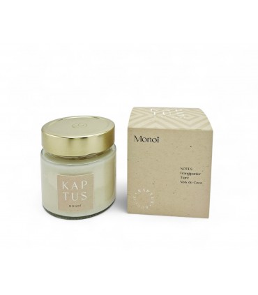 Candela in cera di soia Monoï. Collezione senza tempo