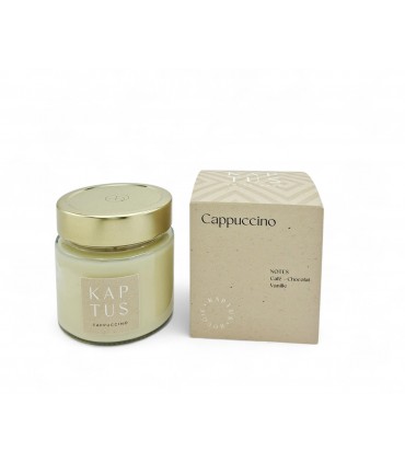 Candela in cera di soia Cappuccino. Collezione senza tempo