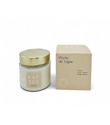 Bougie à la cire de soja Pêche de Vigne  Collection Intemporelle